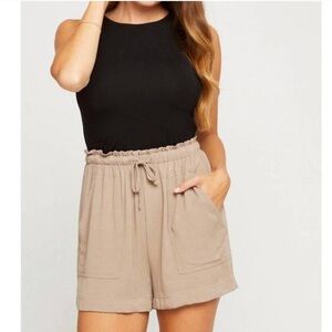 Gentle Fawn High Neck Cropped Tank in Black